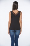 10090 BAYAN V YAKA T-SHIRT-SİYAH