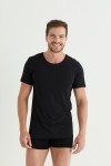 9353 ERKEK BAMBOO T-SHIRT-SİYAH
