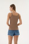 16155 KADIN FİTİLLİ İNCE ASKILI T-SHIRT-VİZON (KİNDER)