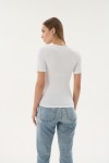 16280 MODAL BAYAN V YAKA T-SHIRT-BEYAZ