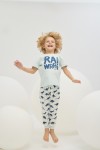 8781 Erkek Çocuk Baskılı Pijama Takım-TURKUAZ