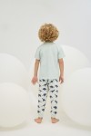 8781 Erkek Çocuk Baskılı Pijama Takım-TURKUAZ