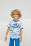 8812 Erkek Çocuk Baskılı Pijama Takım-DALGA DESEN DJ002487 / 2896