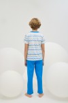 8813 Erkek Çocuk Baskılı Pijama Takım-DALGA DESEN DJ002487 / 2896