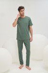 9599 Erkek Baskılı Pijama Takım-YEŞİL