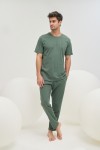 9599 Erkek Baskılı Pijama Takım-YEŞİL