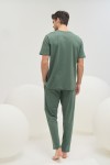 9599 Erkek Baskılı Pijama Takım-YEŞİL