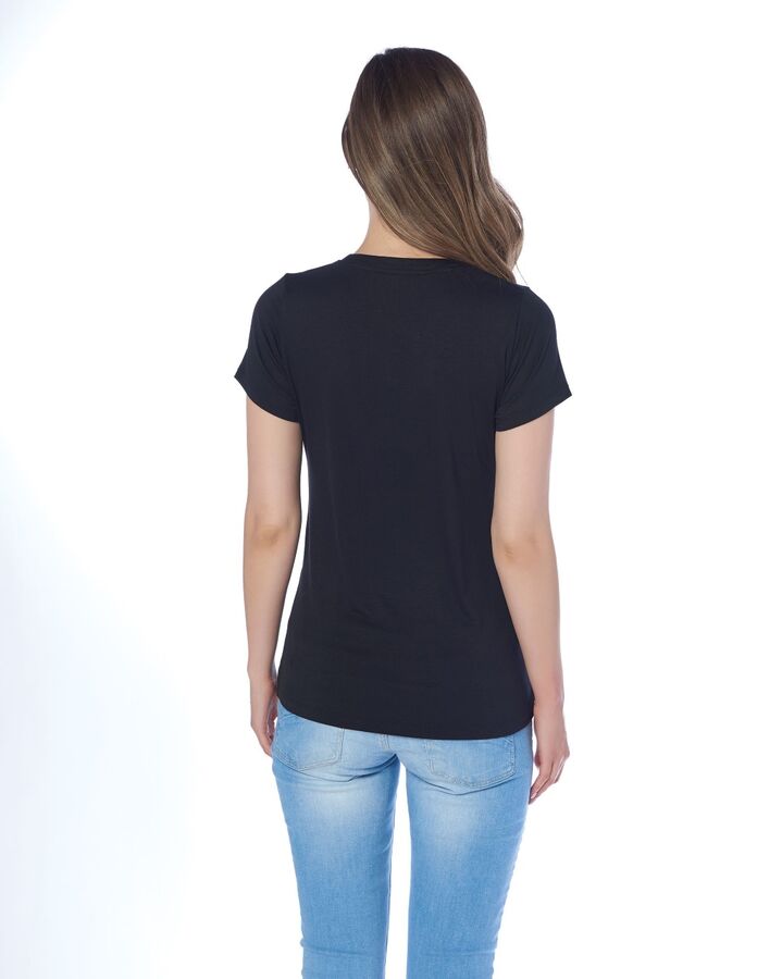 12325-1 Kadın Düğmeli T-Shirt 