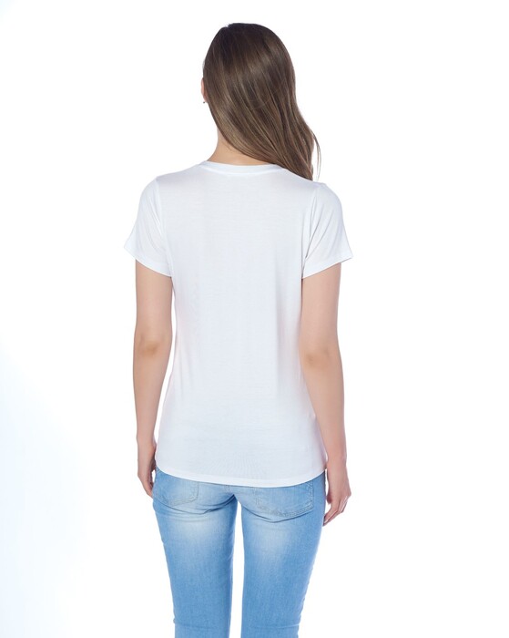 SEVİM - 12325-1 Kadın Düğmeli T-Shirt (1)