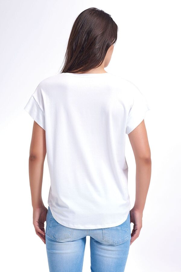 12326 Kadın Viskon Basic T-Shirt